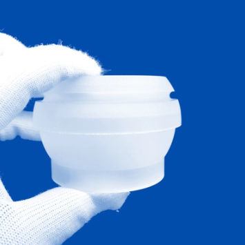 High Precision Frosted Fused Quartz Spherical Curved Parts